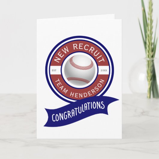 野球新生児おめでとう カード (正面)