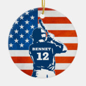 野球旗カスタマイズ名・年 セラミックオーナメント (正面)