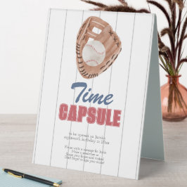 野球時間カプセル標識 テーブルテントサイン