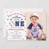 野球最初の1歳の誕生日パーティー 招待状 (正面)