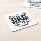 野球最高のパパエバー スクエアペーパーコースター (アングル)