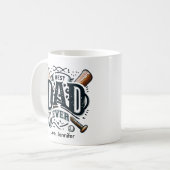 野球最高のパパ父の日パーソナライズされた コーヒーマグカップ (正面左)