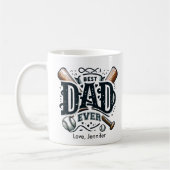 野球最高のパパ父の日パーソナライズされた コーヒーマグカップ (左)