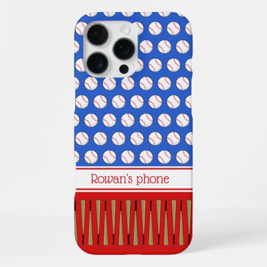 野球柄のカスタムネーム iPhoneケース (裏面)
