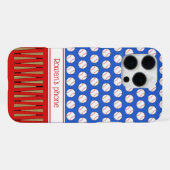 野球柄のカスタムネーム iPhoneケース (裏面横)