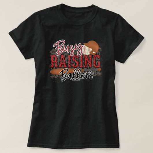 野球母Tee - Raising Ballersグラフィックティー Tシャツ (デザイン正面)