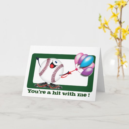 野球気持ち カード (黄色い花)