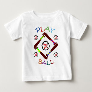 野球演劇の球のワイシャツ ベビーTシャツ