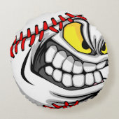 野球熱狂する装飾用クッション ラウンドクッション (裏面)