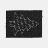 野球球及びこうもりコラージスポーツクリスマスツリー フリースブランケット (正面(横))