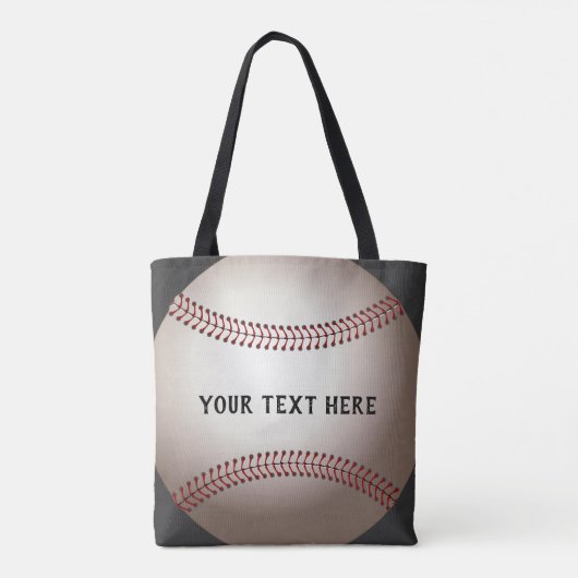 野球用カスタムトートバッグに自分の文字を追加 トートバッグ (裏面)