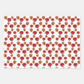 野球用グローブとヘルメットのパタ数々のーン色 ラッピングペーパーシート (正面)