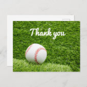 野球用サンキューカード(球根が緑の草の上にある場合) ポストカード (正面/裏面)