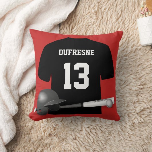 野球用ジャパーソナライズされたージーレッドリバーシブル クッション (ブランケット)