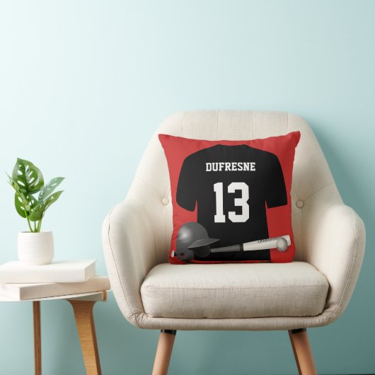 野球用ジャパーソナライズされたージーレッドリバーシブル クッション (椅子)