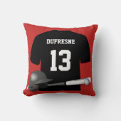 野球用ジャパーソナライズされたージーレッドリバーシブル クッション (正面)