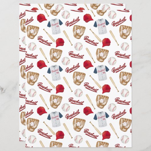 野球用スクラップブック紙 (正面/裏面)