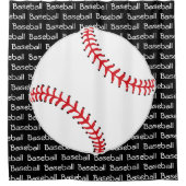 野球用タイル文字デザイン式シャワーカーテン シャワーカーテン (正面)