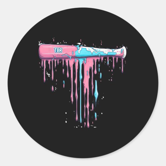 野球用ドリップ付き野球こうもり遊 ラウンドシール (正面)