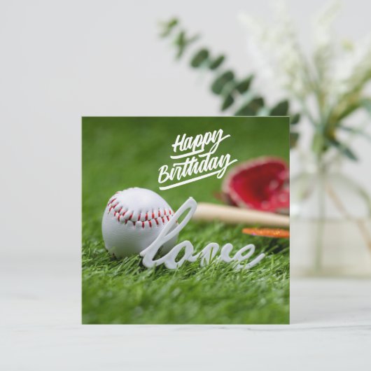 野球用ハッピーバースデーでボールをグリーン草に乗せる (スタンド正面)