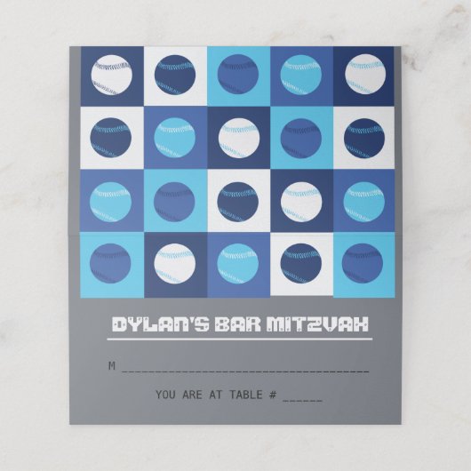 野球用バルミツワーテーブルの座席のエスコートカード プレイスカード (外部開封)