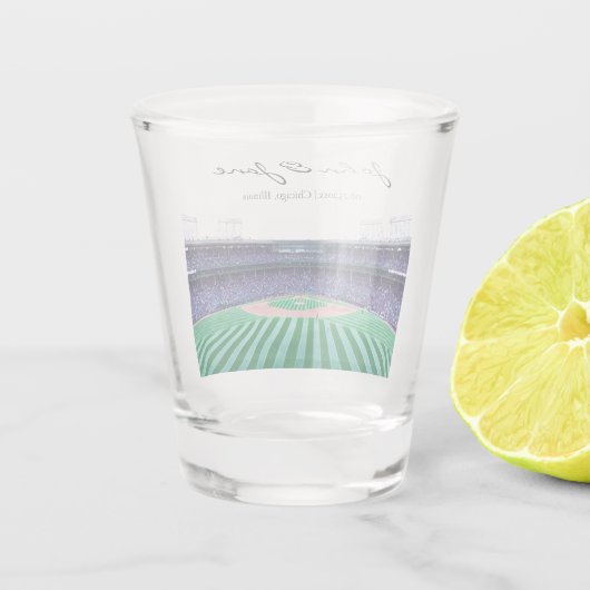 野球用パーソナライズされたショットガラス ショットグラス (裏面)