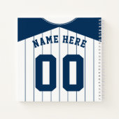 野球用パーソナライズされたソフトボールジャージーノート ノートブック (裏面)