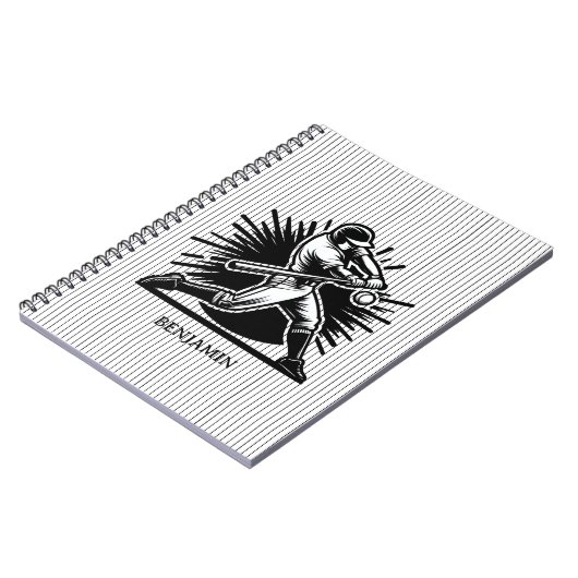 野球用パーソナライズされたバッターノート ノートブック (左側)