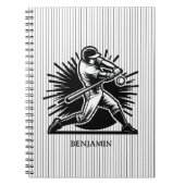 野球用パーソナライズされたバッターノート ノートブック (正面)