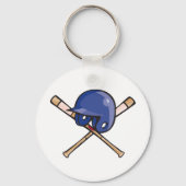 野球用ヘルメットとこうもりスポーツ キーホルダー (裏面)