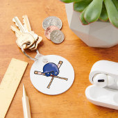 野球用ヘルメットとこうもりスポーツ キーホルダー