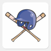 野球用ヘルメットとこうもりスポーツ スクエアシール (正面)