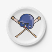 野球用ヘルメットとこうもりスポーツ ペーパープレート (正面)