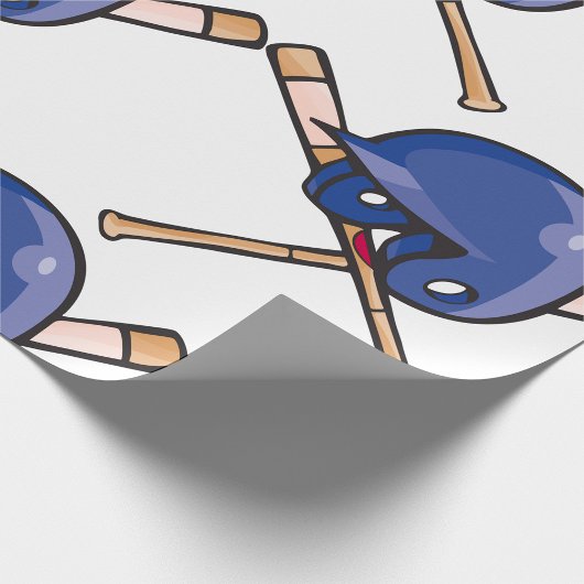 野球用ヘルメットとこうもりスポーツ ラッピングペーパー