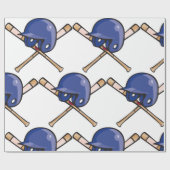 野球用ヘルメットとこうもりスポーツ ラッピングペーパー (フラット)