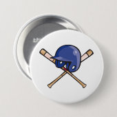 野球用ヘルメットとこうもりスポーツ 缶バッジ (正面&裏面)