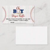 野球用ベビーシャワーおむつラッフル 名刺 (正面/裏面)