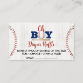 野球用ベビーシャワーおむつラッフル 名刺 (正面)