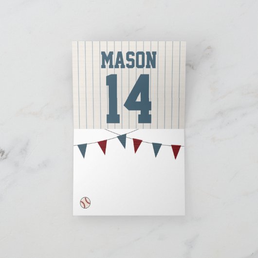 野球用ベビーシャワーサンキューカード サンキューカード (内部)