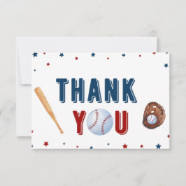 野球用ベビーシャワーサンキューカード サンキューカード