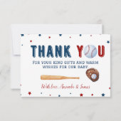 野球用ベビーシャワーサンキューカード サンキューカード (裏面)