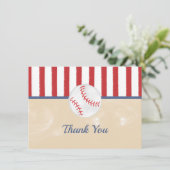 野球用ベビーシャワー又は誕生日サンキューカード サンキューカード (スタンド正面)