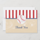 野球用ベビーシャワー又は誕生日サンキューカード サンキューカード (正面)