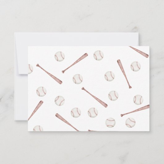 野球用ベビーシャワー及びベビーカード収納用ブック 招待状 (裏面)