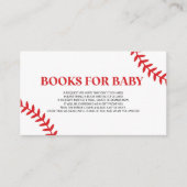 野球用ホワイトレッド赤ベビーシャワーベビー エンクロージャーカード (正面)