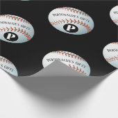 野球用モカスタムノグラム名 ラッピングペーパー (角)