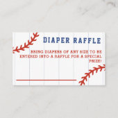 野球用乳房おむつラッフル赤ちゃんシャワーゲーム エンクロージャーカード (正面)