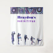 野球用水彩バー（ユダヤ教の）バル・ミツバーフォトオペバック タペストリー (正面)