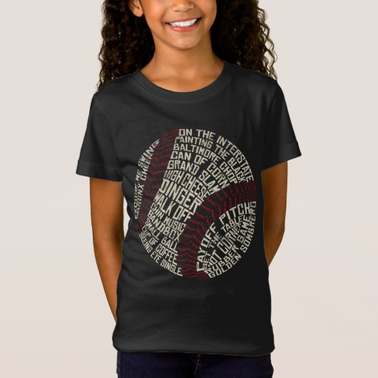 野球用語ワードアート Tシャツ (正面)