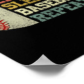 野球用食べ寝返りメンズおもしろいー ポスター (角)